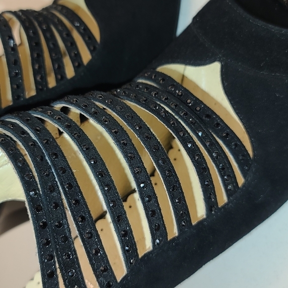 Black suede slingback heels size US 6.5 - Picture 4 of 10